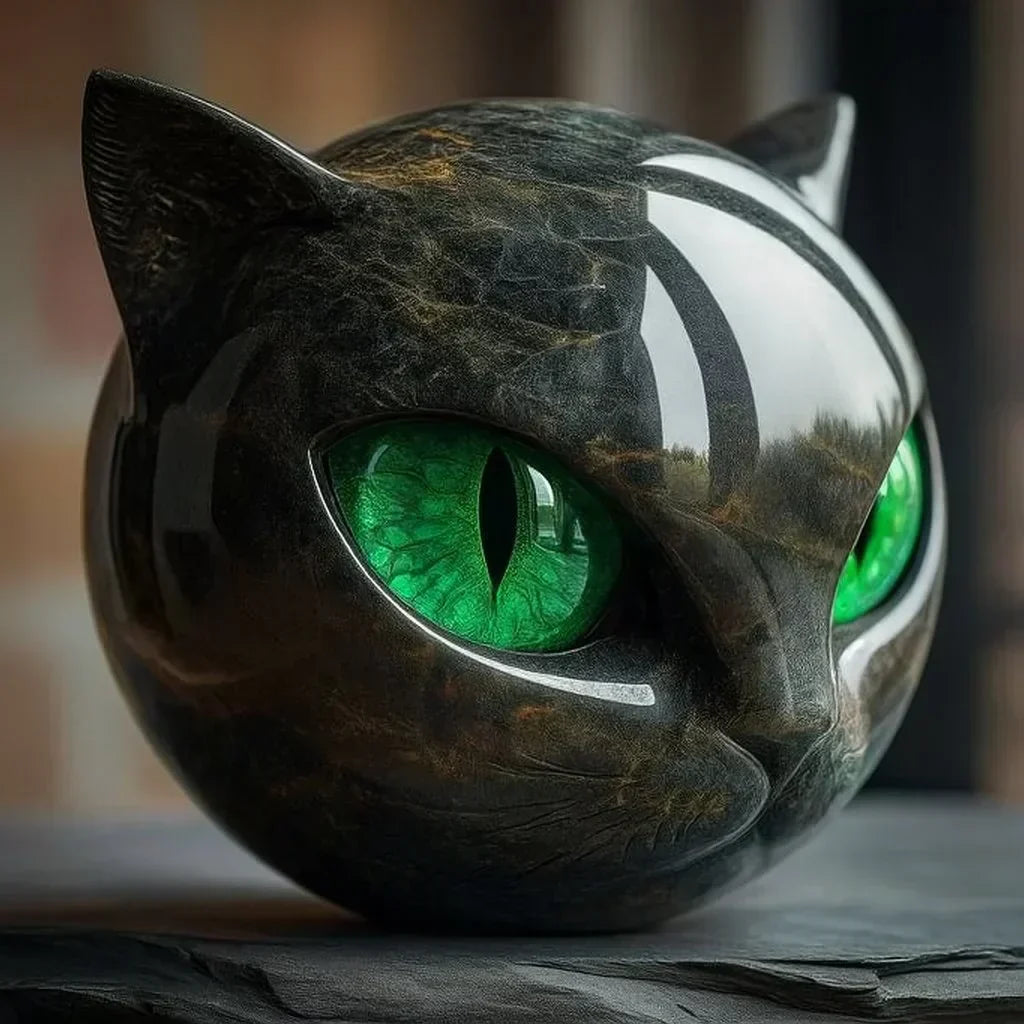 Black Cat Stone Statue – A Symbol of Luck and Style