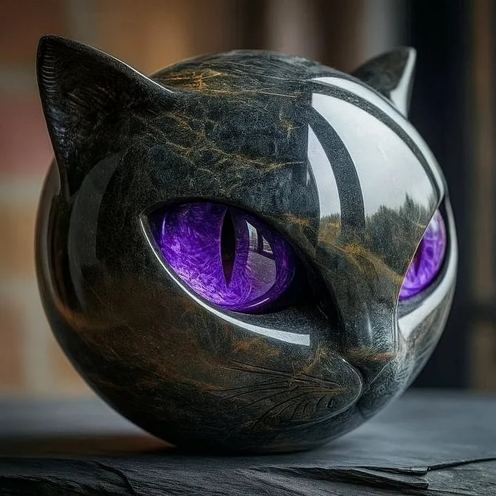 Black Cat Stone Statue – A Symbol of Luck and Style