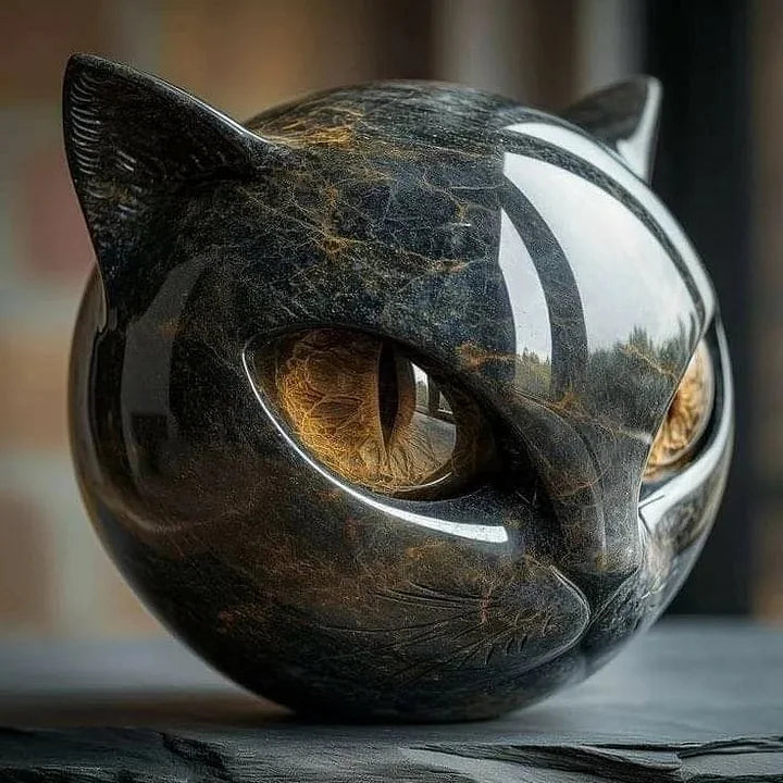 Black Cat Stone Statue – A Symbol of Luck and Style